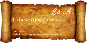 Csipka Ajnácska névjegykártya